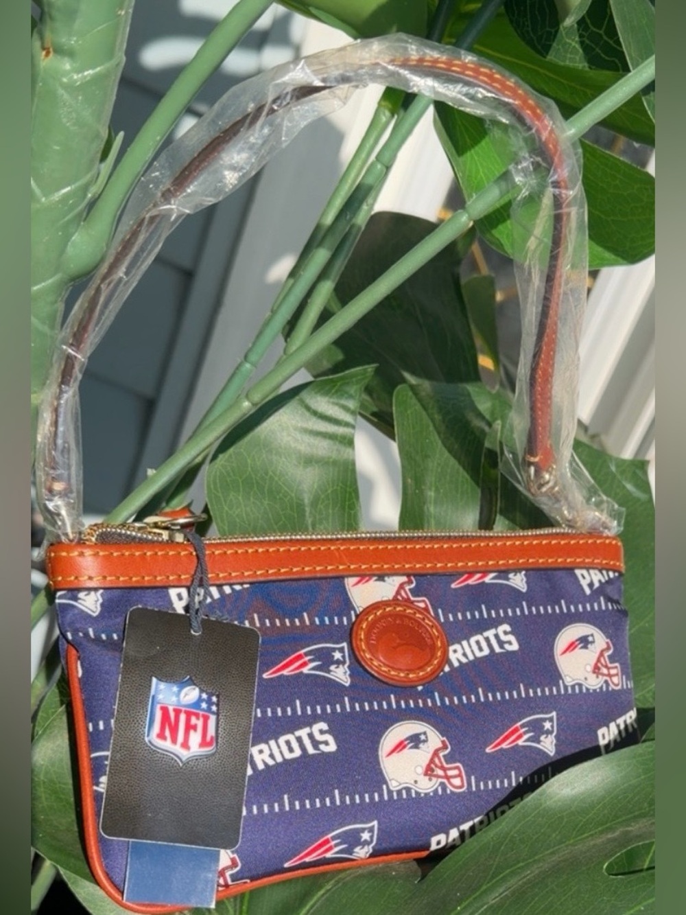 NFL New England Patriots Wristlet - Navy & Orange